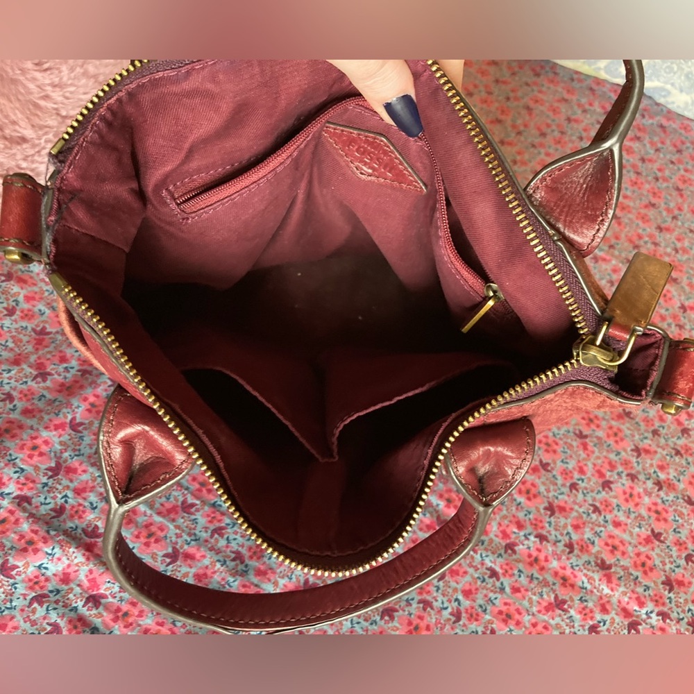 Fossil Emerson Burgundy Medium Satchel - Picture 8 of 10